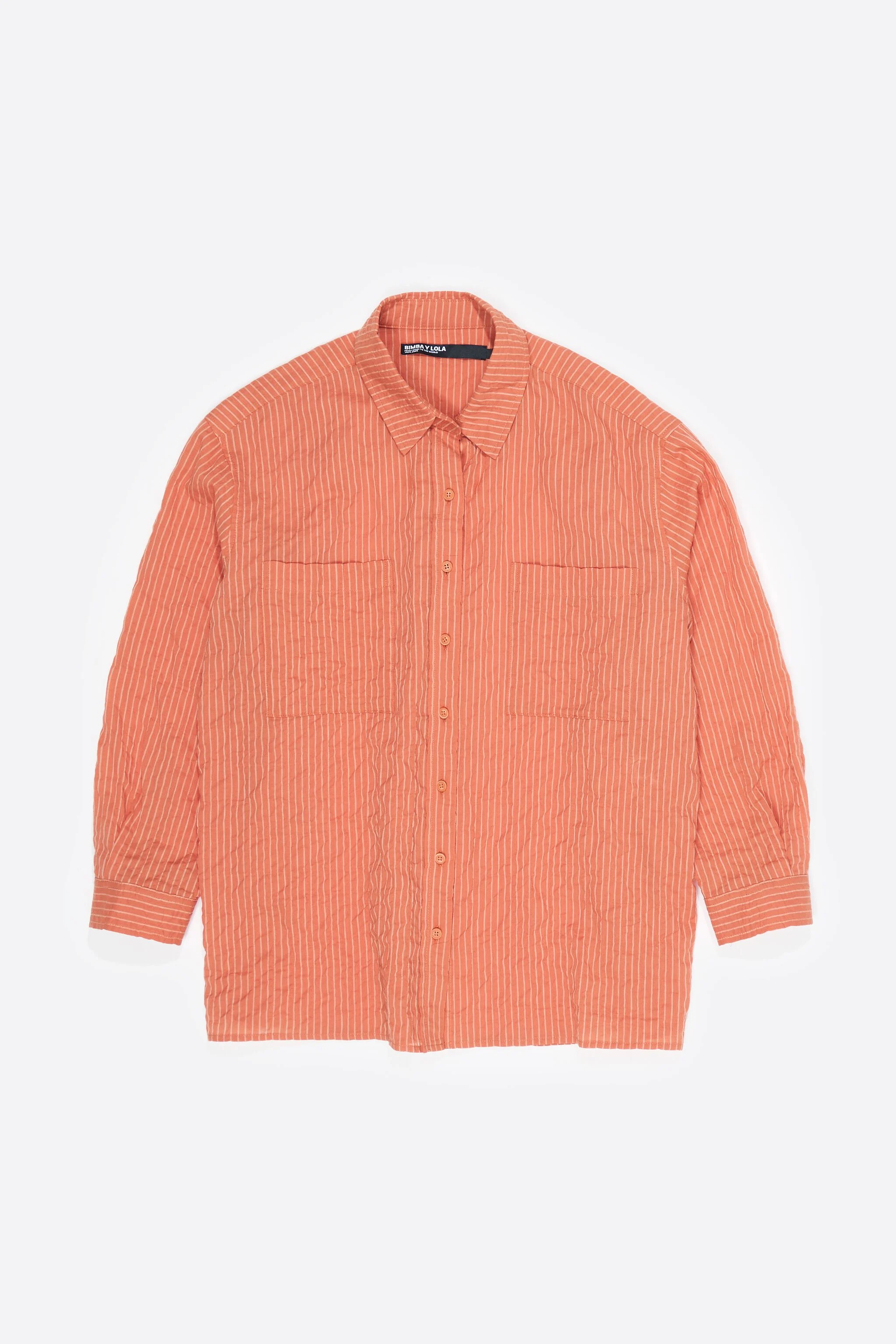 Camisa laranja de algodão texturizado