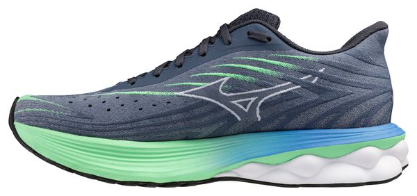 Chaussures Running Mizuno Wave Skyrise 6 Bleu/Vert Homme
