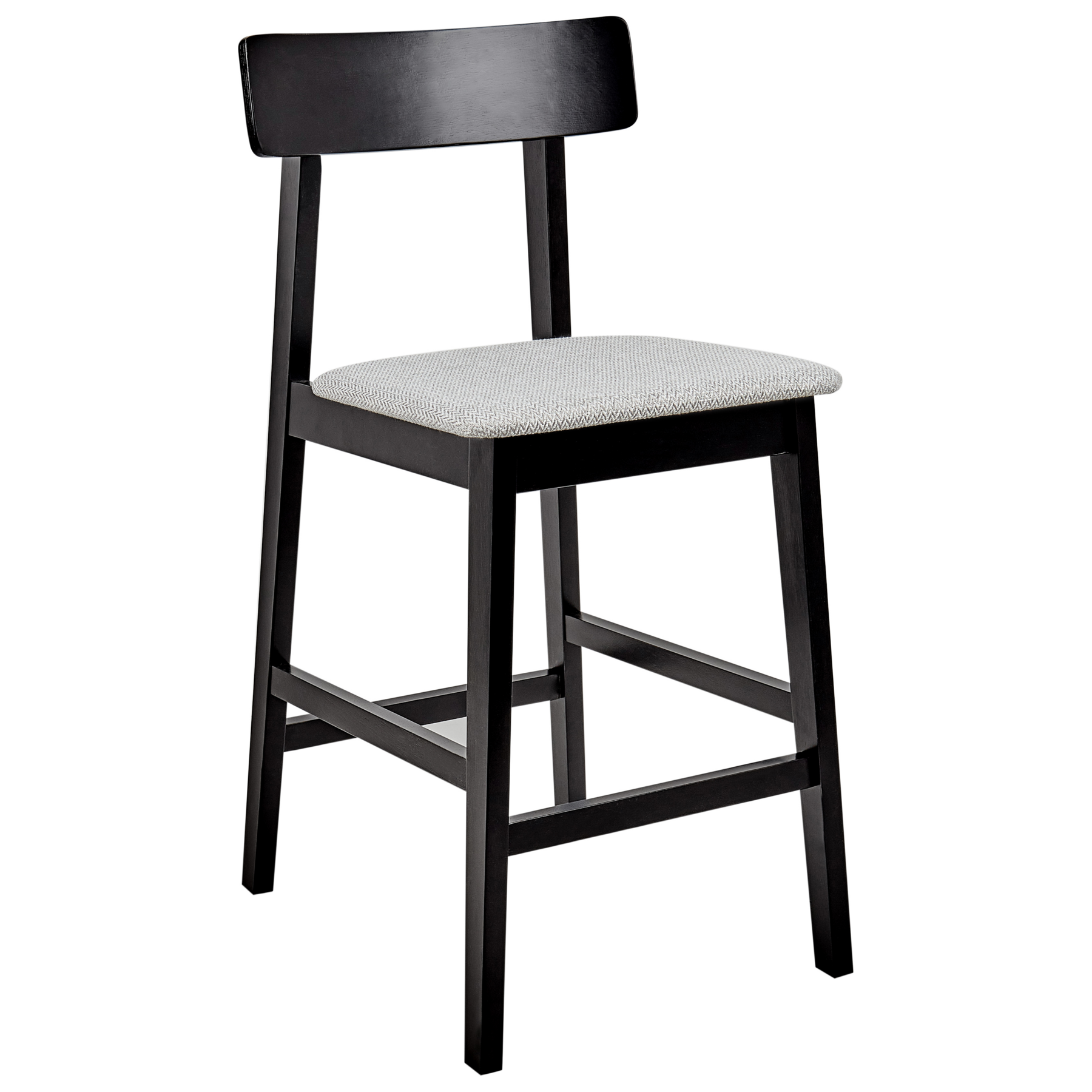 Beliani - ISANTI - Barkruk set van 2 - Grijs|Zwart - Rubberhout