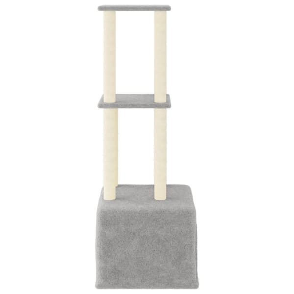 vidaXL Kattetre med klorestolper i sisal lysegrå 133,5 cm