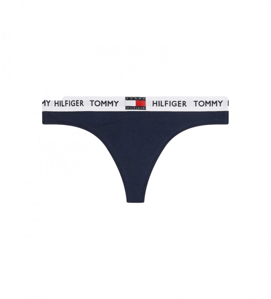 Calcinha fio dental Tommy Hilfiger 85 azul marinho