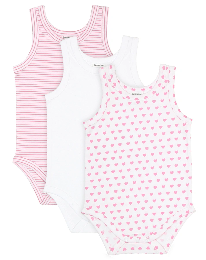 Träger-Body GIRLY 3er-Pack in weiß/pink