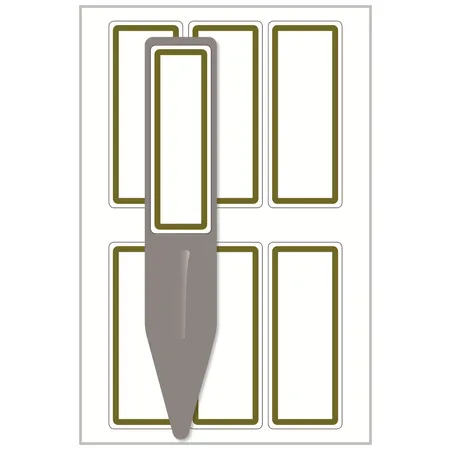 Avery Zweckform 62029 Beschreibbare Pflanzenschilder, Div. Formate, Schild 26 x 145 mm; Etikett 22 x 68 mm, 2 Stück/8 Etiketten, grau, weiß
