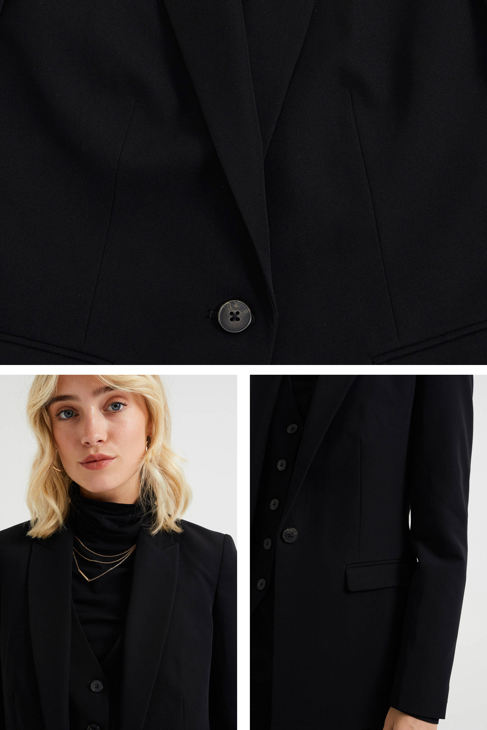 WE Fashion getailleerde blazer zwart