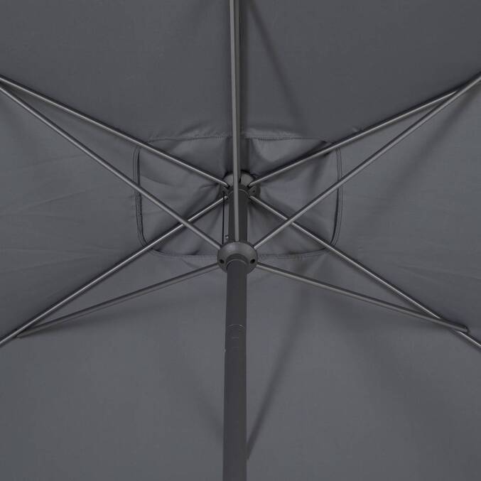 Parasol droit rectangulaire inclinable LOOMPA Ardoise