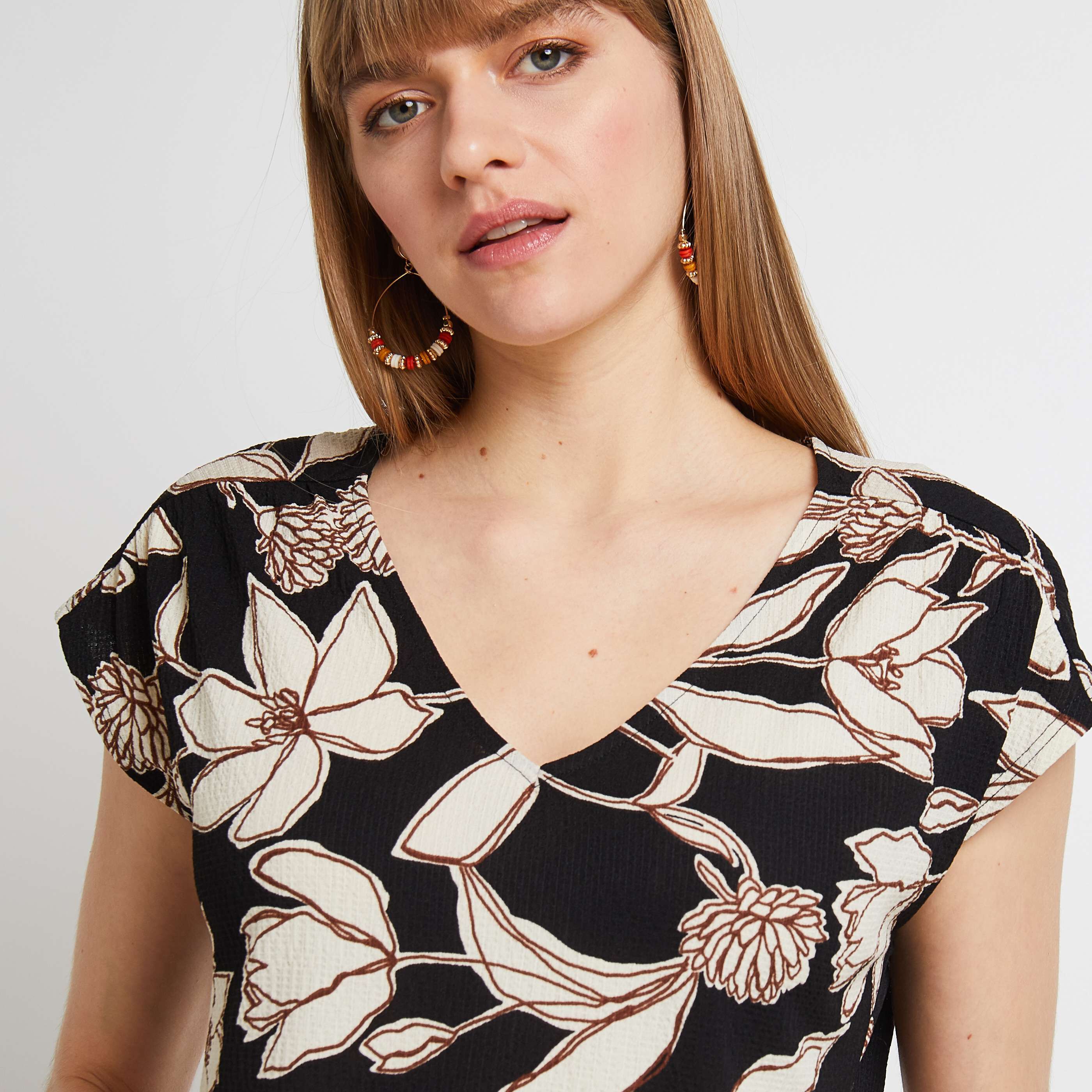 Tshirt imprimé femme - NOIR
