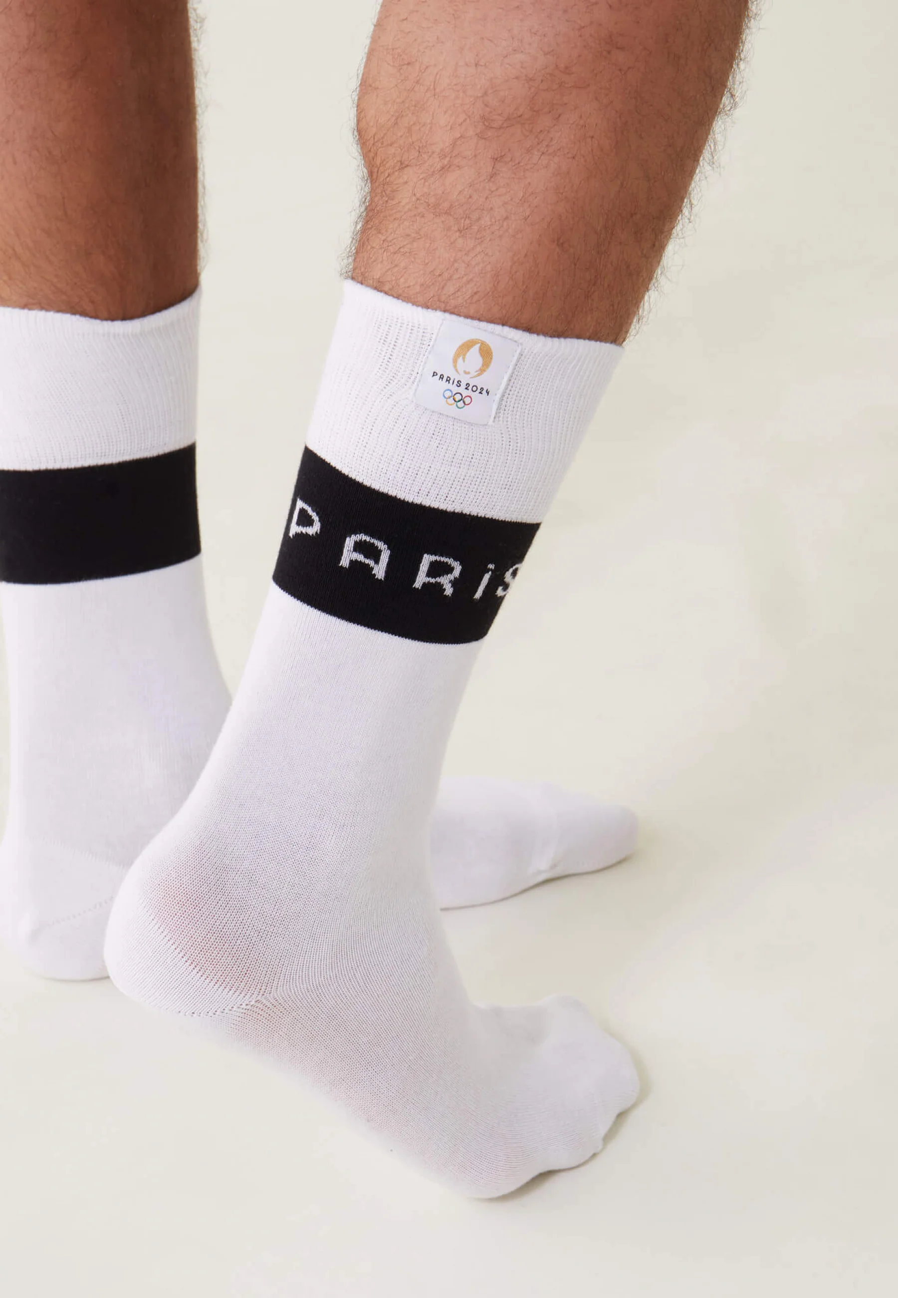Chaussettes mi-hautes en coton-Lucas Blanc Paris 2024