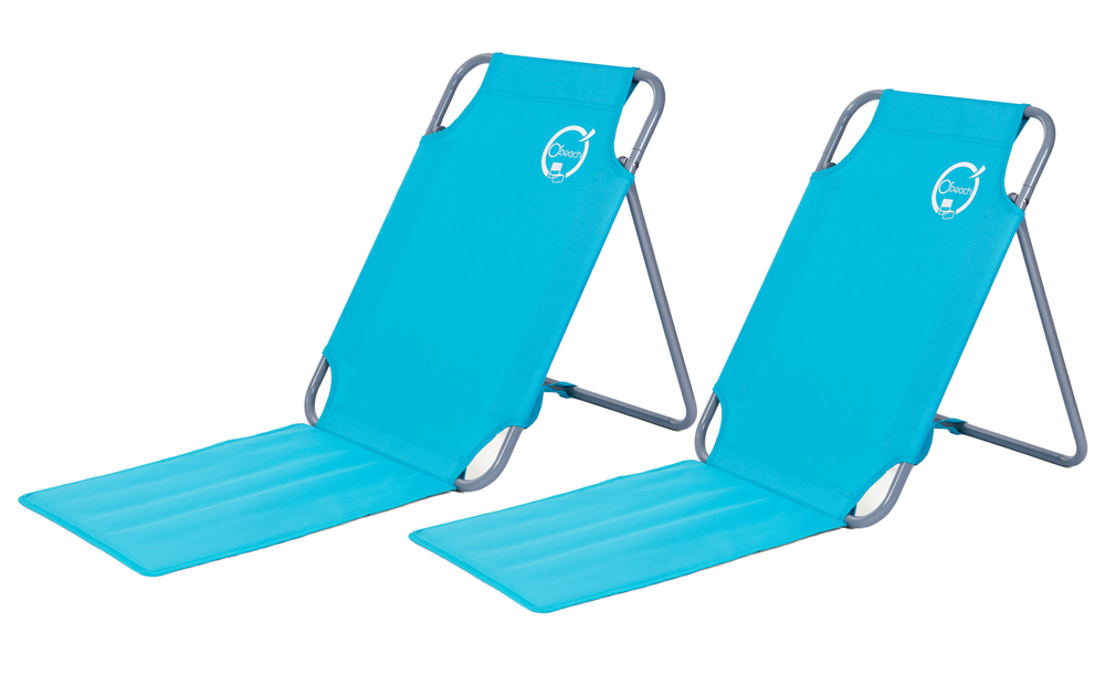 Lot de 2 chaises dossiers de plage pliables - o'beach - dimensions : 45 x 163 x 44 cm