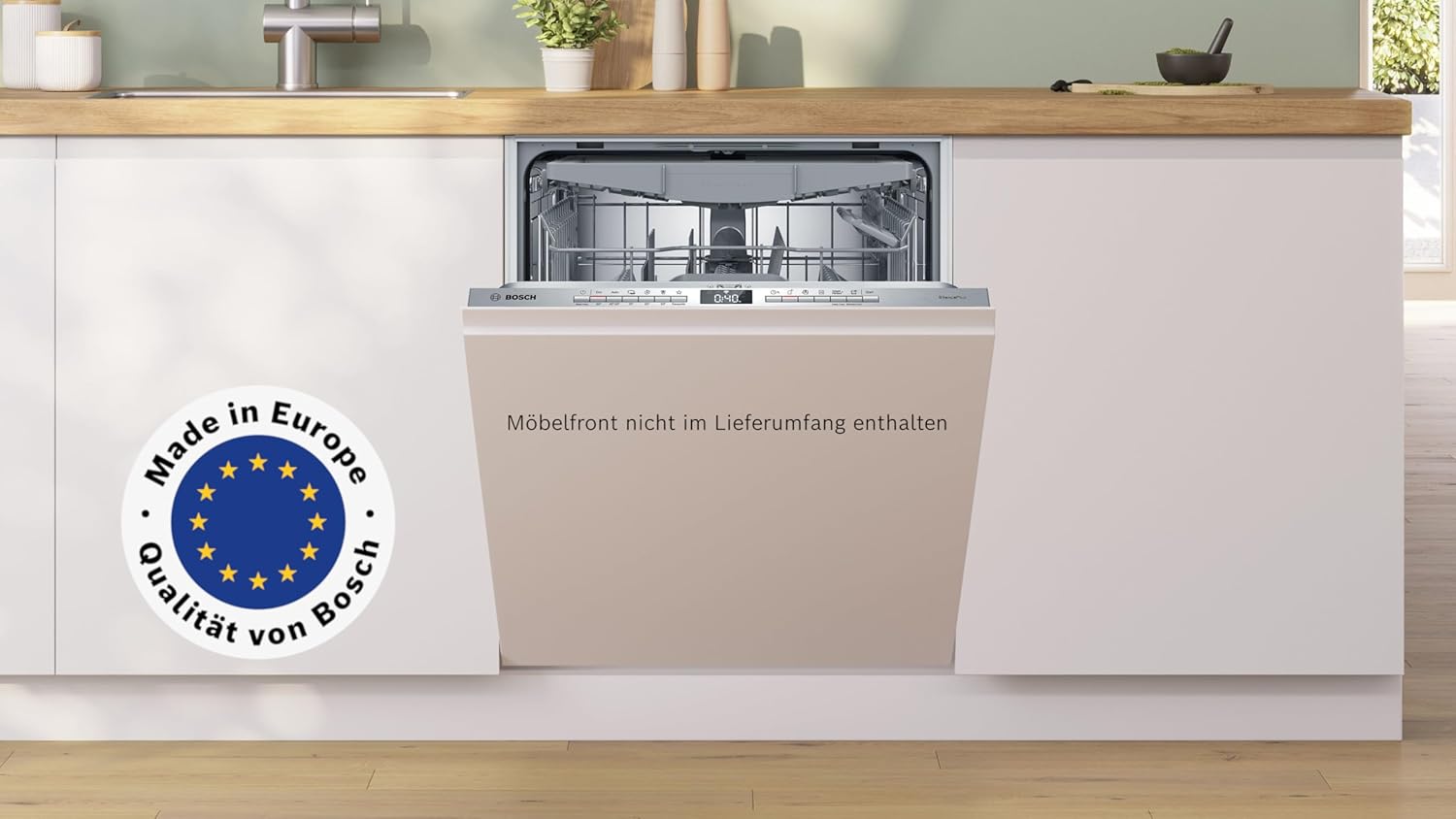 Bosch SBV4EVX08E, Serie 4, Smarter XXL-Geschirrspüler Vollintegriert 60 cm, Besteckschublade, Spülmaschine mit Programmassistent, sehr Leise, Rackmatic, Automatische Türöffnung, InfoLight, AquaStop