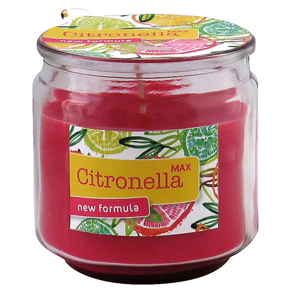 Kerze Citronella 250g gelb in Glas 8,5x8,6cm