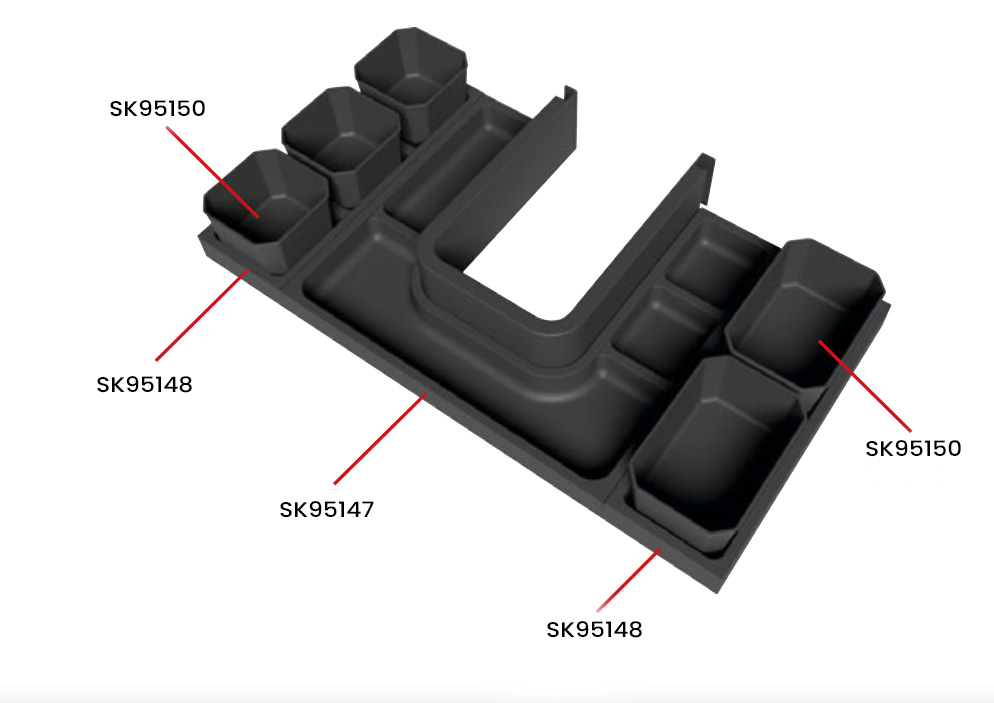 Sapho Lindo U-organizer om uitsparing 37x32cm antraciet