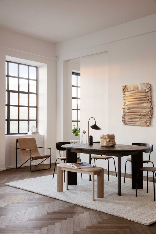 Ferm Living Desert fauteuil zwart onderstel Black/Soil