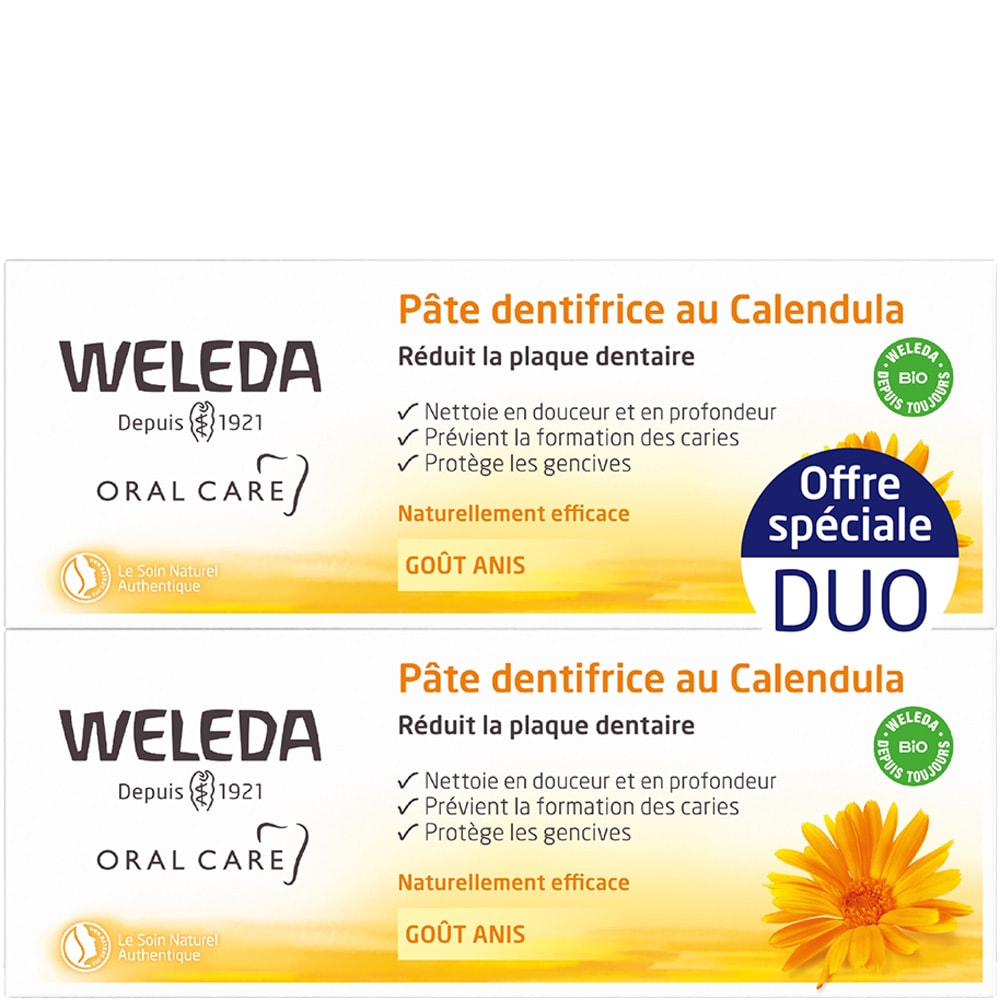 Dentifrices au calendula - Anis - 2 x 75 ml