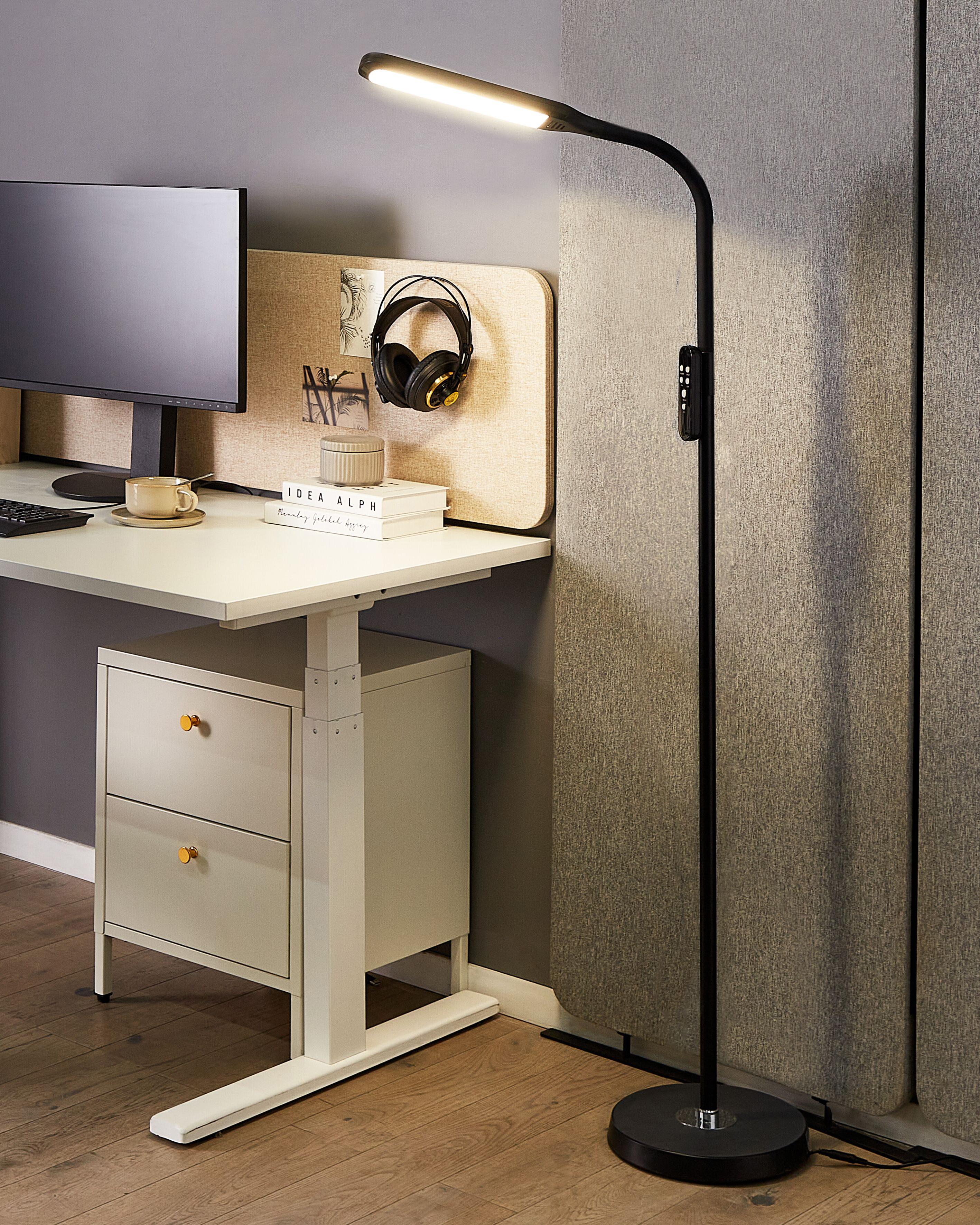 LED staande lamp ARIES met afstandsbediening met dimmer Metaal Zwart