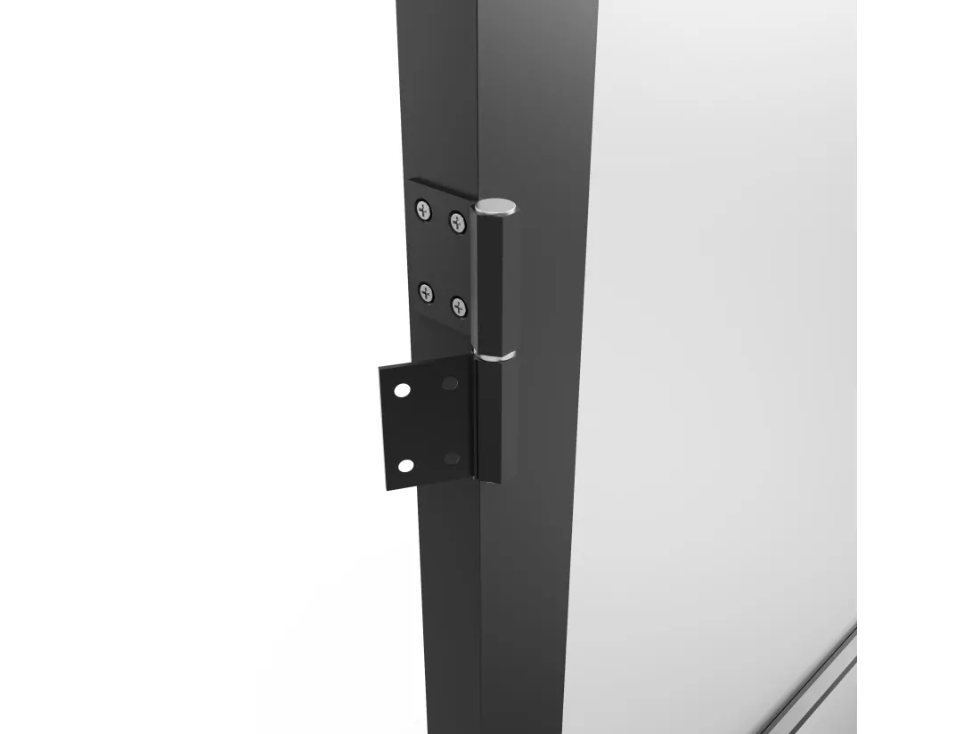 Bloc porte réversible en aluminium et verre trempé dépoli - H204 x L93 cm - Noir - MASERU