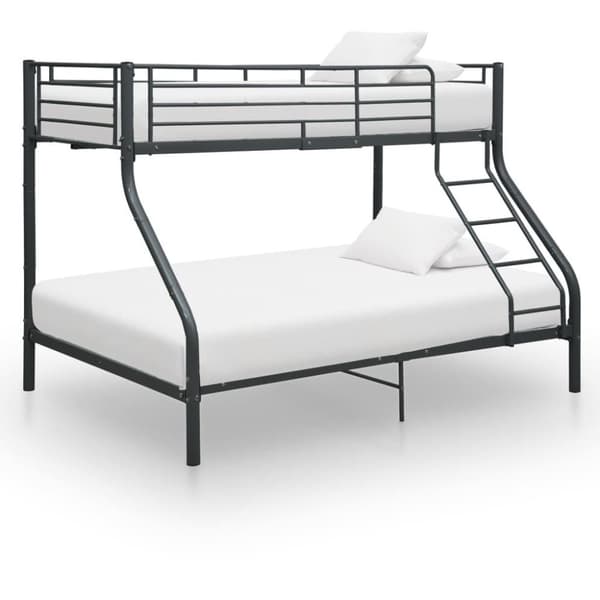 vidaXL Køyeseng ramme svart metall 140x200 cm/90x200 cm