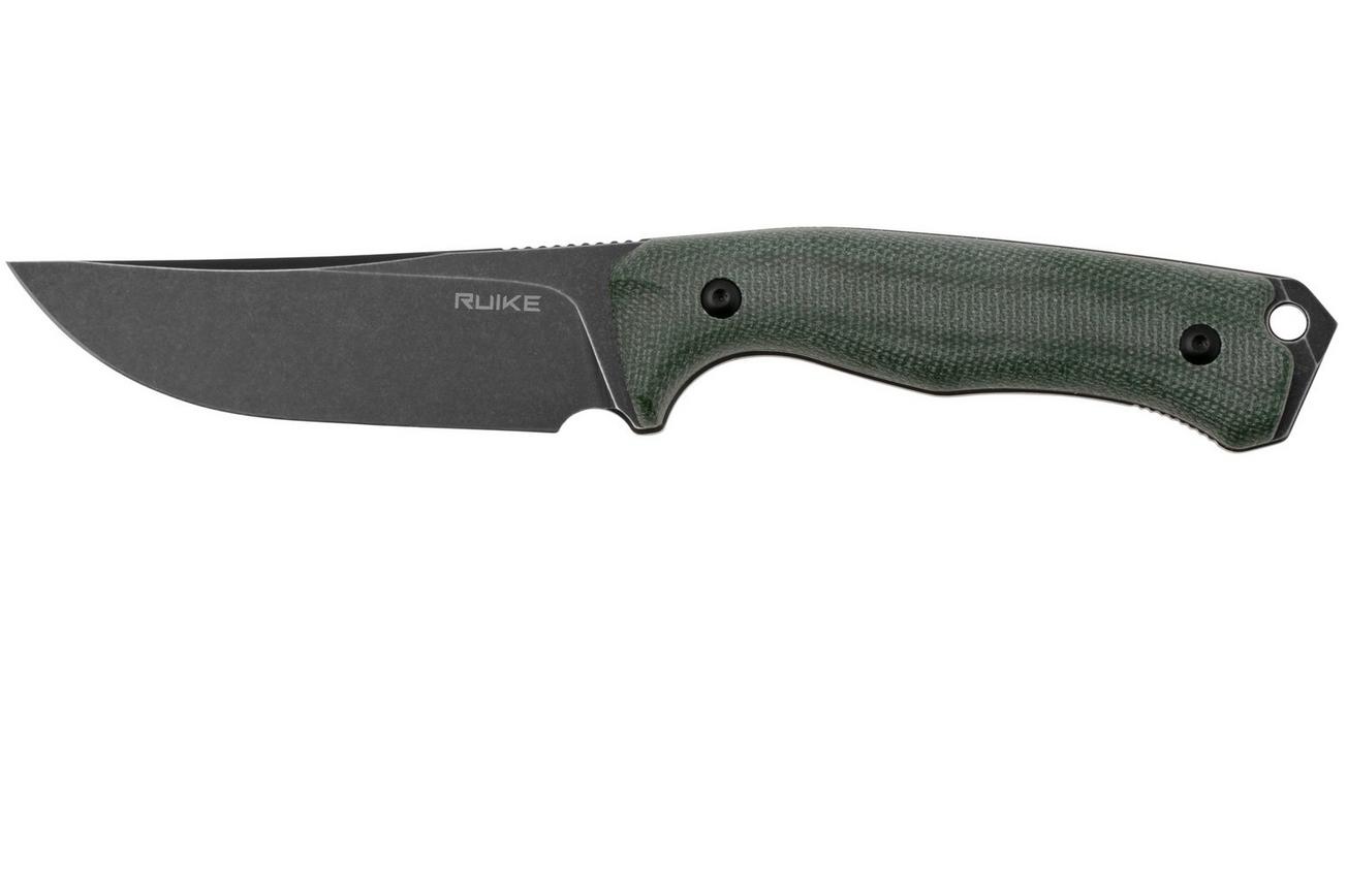 Ruike F186-MG Black D2, Green Micarta, vaststaand mes
