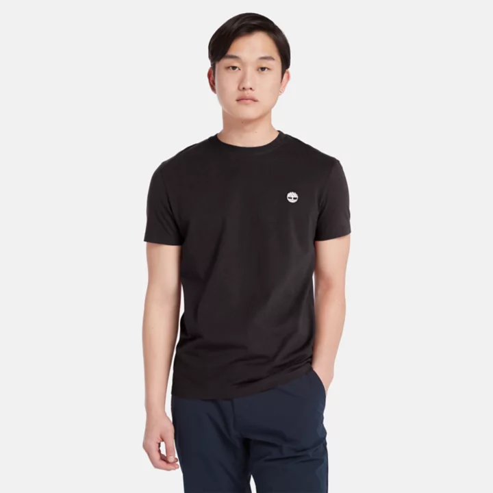 T-shirt coupe slim Dunstan River pour homme en noir