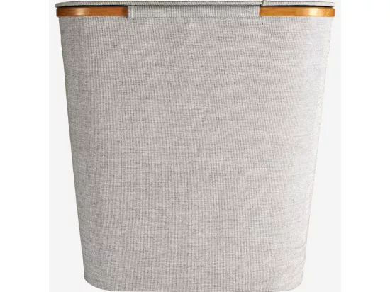 HABITAT - Grand panier à linge en bambou et tissu - Gris - Barnabe