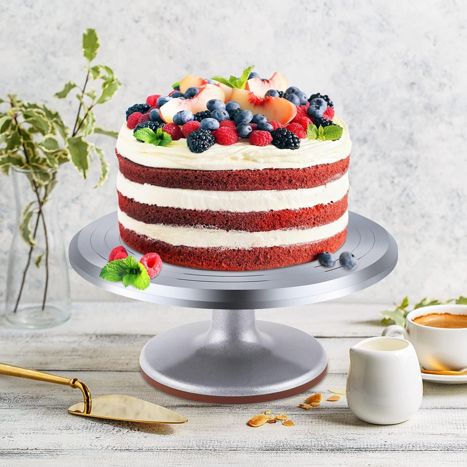(7-tlg. Set) Ø30cm Drehbare Tortenplatte Kuchen Drehteller Dekorier Set