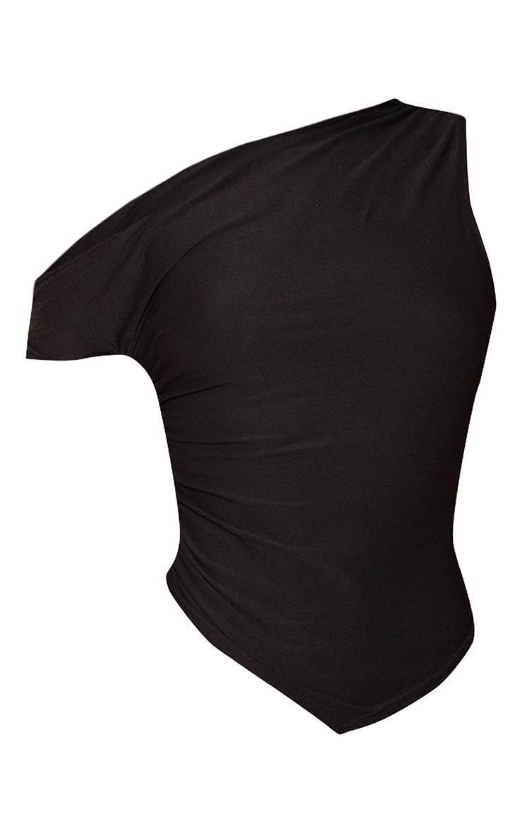 Noir Haut Sans Manches À Toucher Doux Avec Ourlet Asymétrique