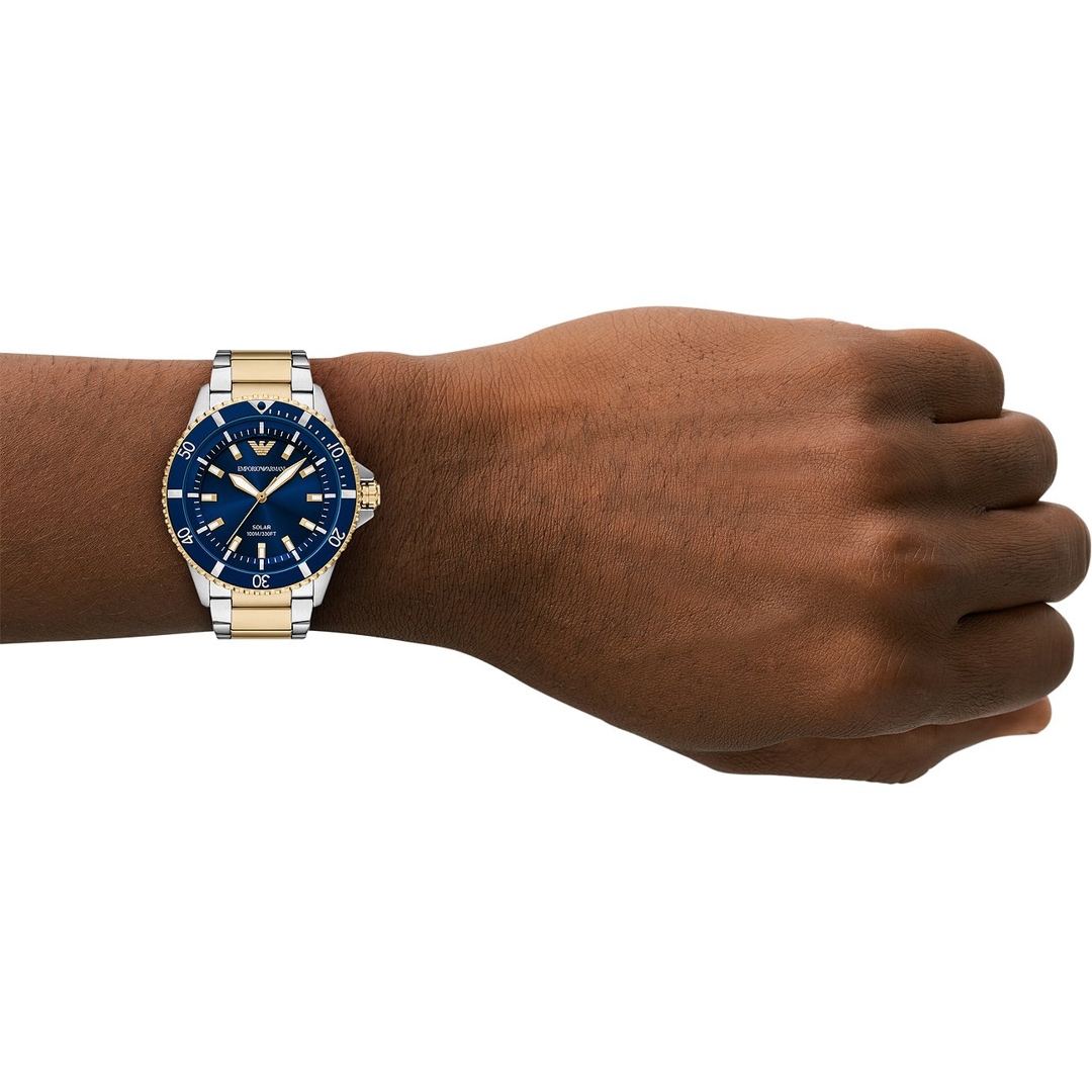 Emporio Armani Diver World Explorer Solar Bicolor / Blau