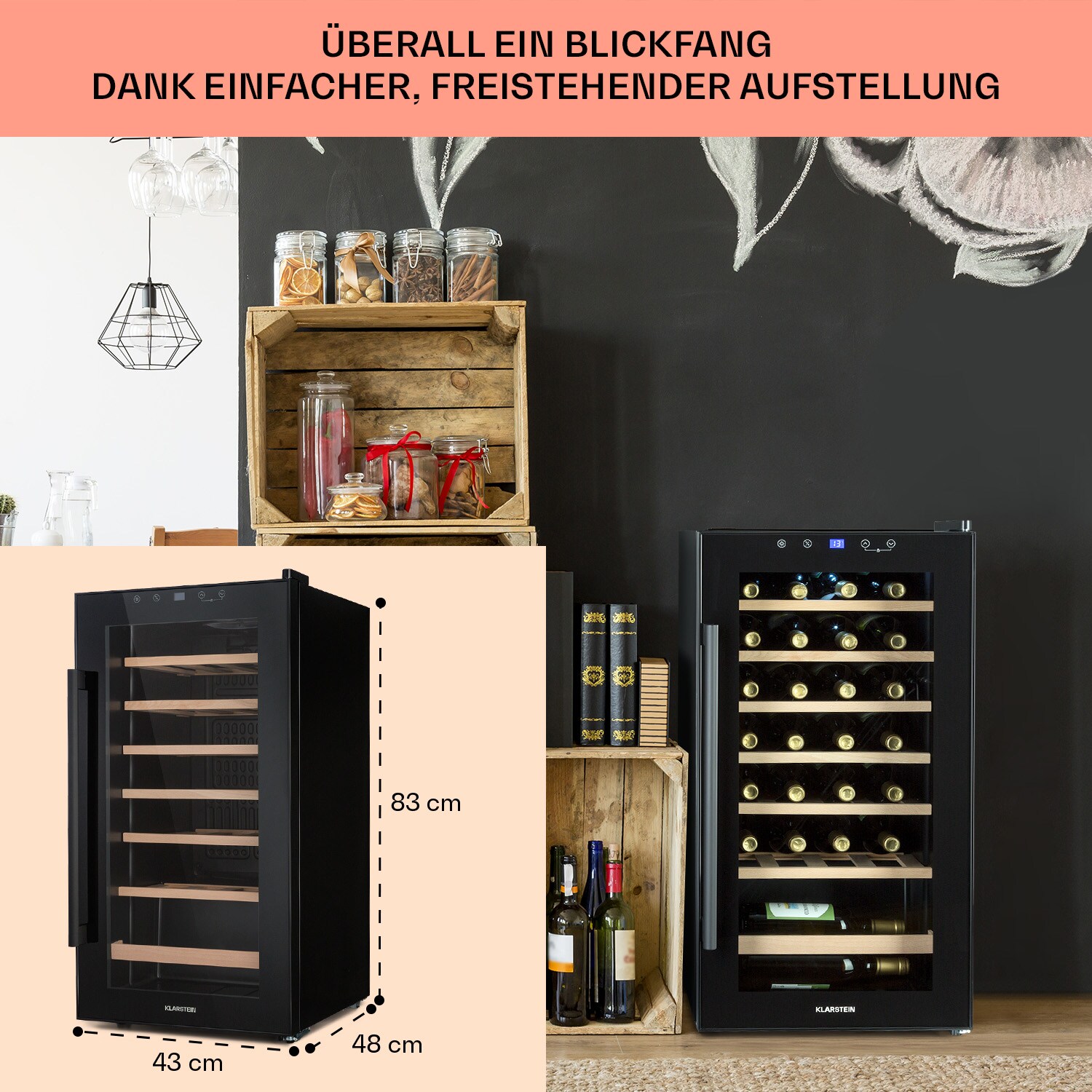 Barossa 29 Uno Weinkühlschrank 1 Zone 88 Ltr / 28 Fl Touch-Display
