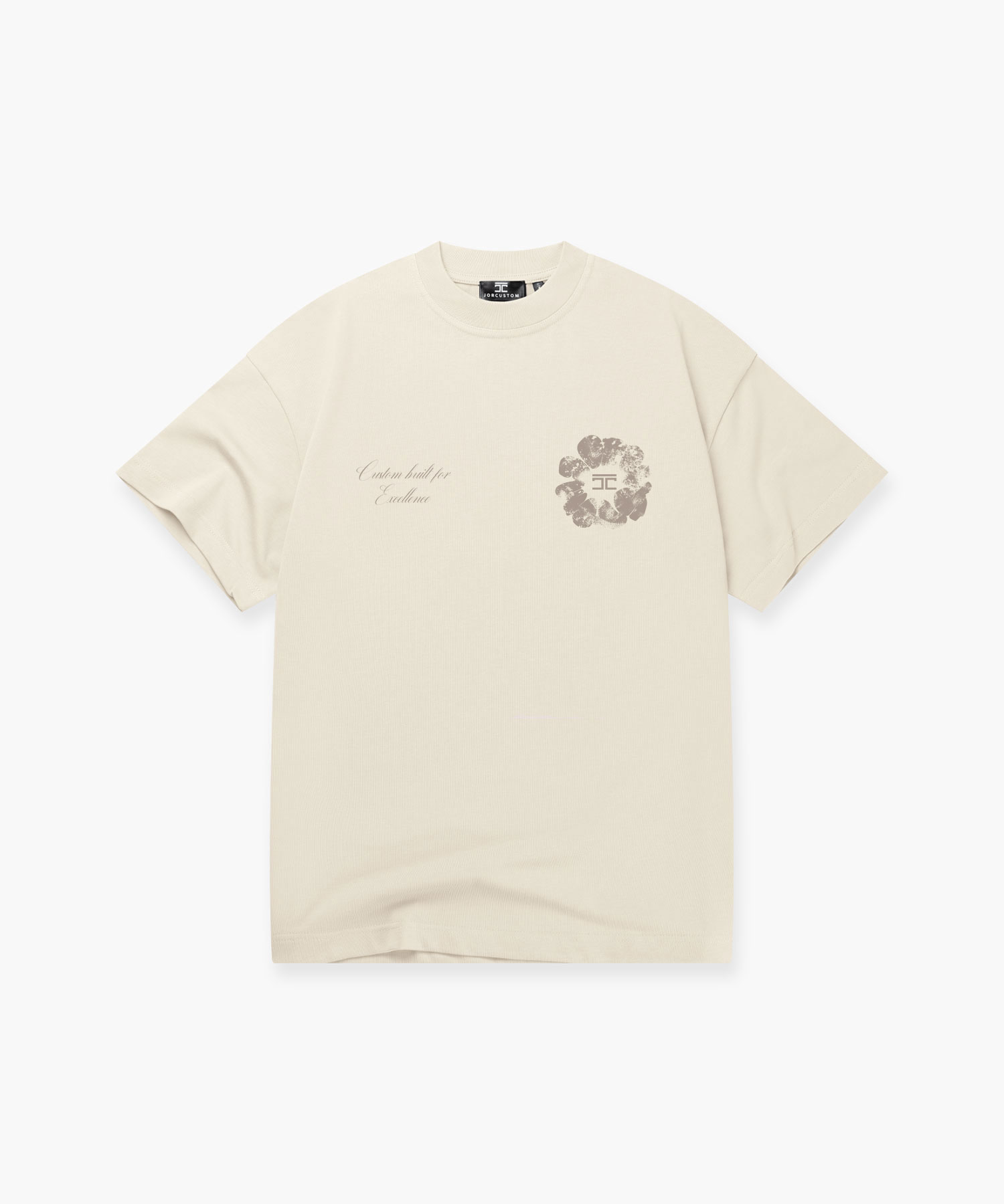 Jorcustom Flowers T-Shirt Heren Gebroken Wit