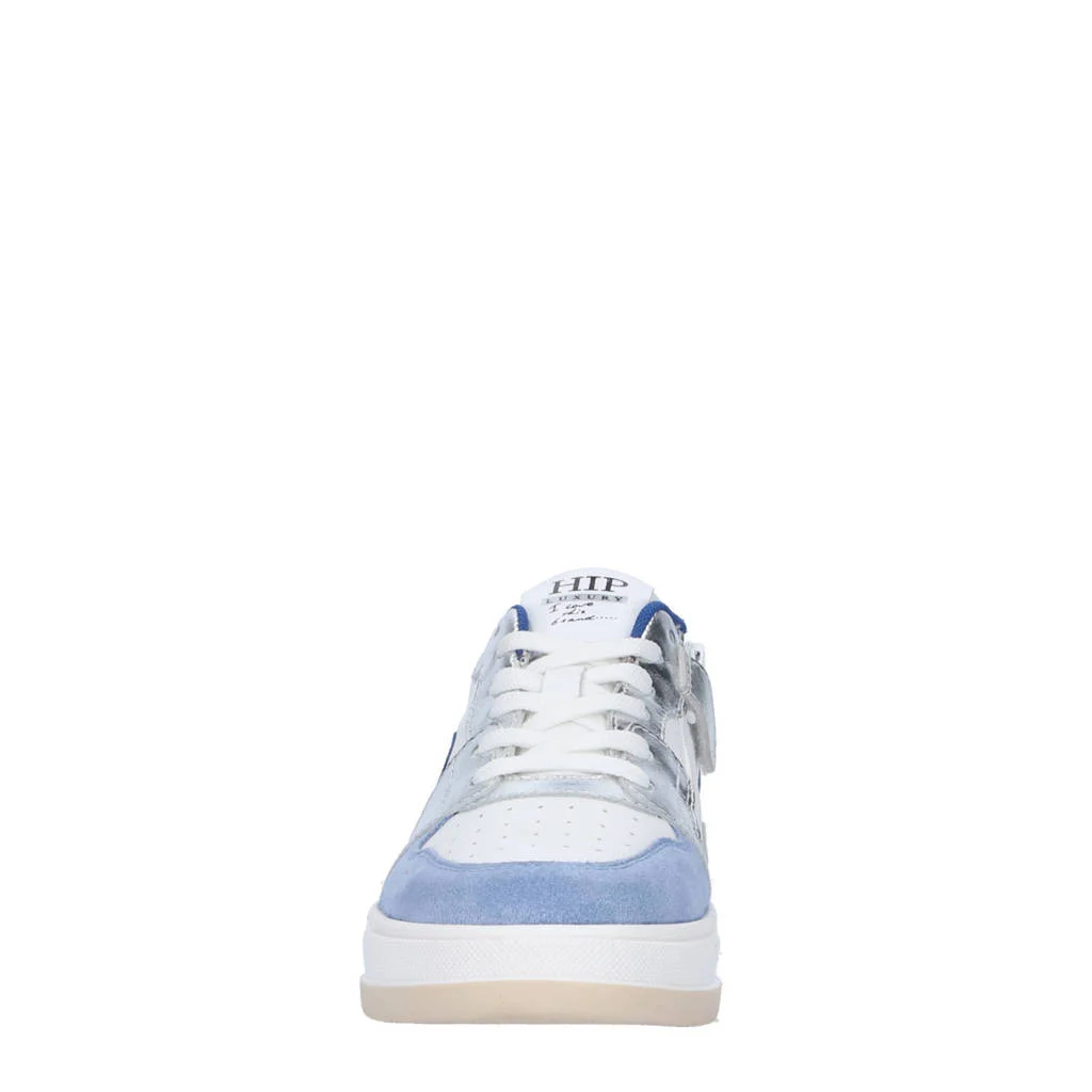 Hip leren sneakers lichtblauw