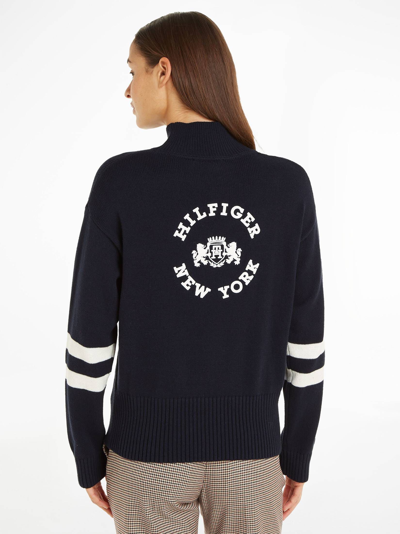 Tommy Hilfiger| Damen Strickpullover WOOL BLEND MOCK-NK SWEATER