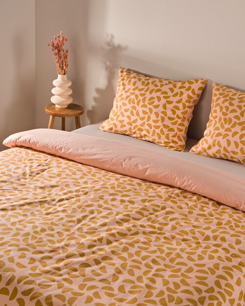 housse de couette en coton doux 200x200/220 cercles rose