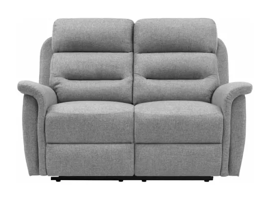 Ensemble canapé relax manuel Léon 2 places + fauteuil manuel en tissu gris clair - Loungitude