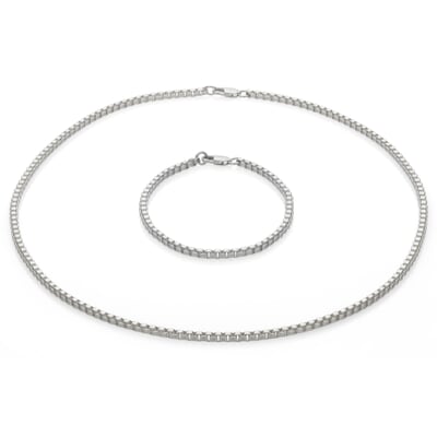 Venezianerkette eckig, Silber