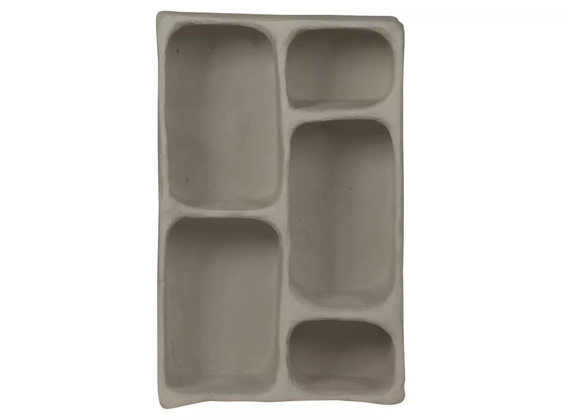 Clay - Étagère murale en papier mâché 5 niches - Gris