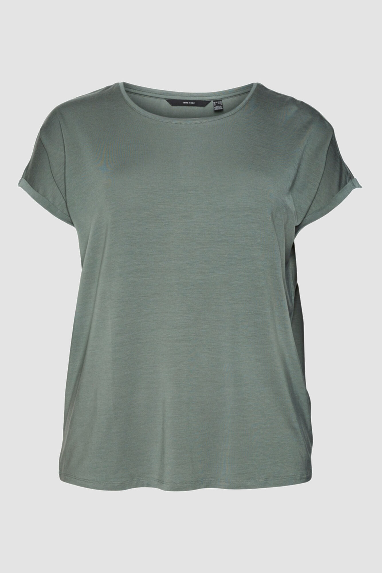 Camiseta Plus Size de Manga Curta e Gola Redonda - Verde