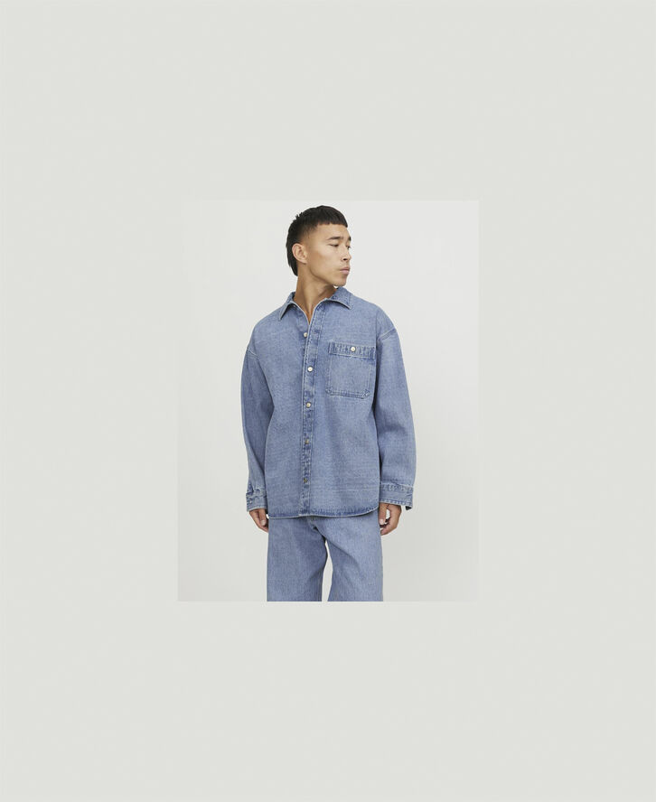 Jack & Jones JORSANTORINI DENIM OVERSHIRT LS Light blue denim