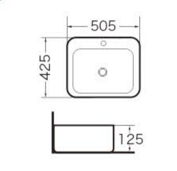 Best Design Flaago wastafel 50,5x42,5x12,5cm 1 kraangat mat grijs