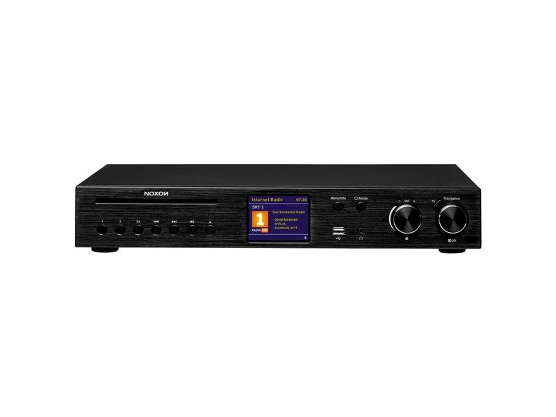 Noxon Netzwerk-Audioplayer A580 CD Schwarz All-In-One HiFi System mit Verstärker, CD Player, DAB /UKW & Internet-Radio mit Spotify Connect