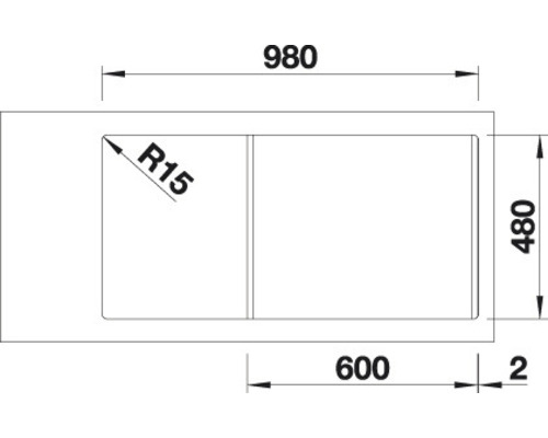 Blanco SONA XL 6 S spoelbak, 1000 x 500 mm, antraciet, 519689
