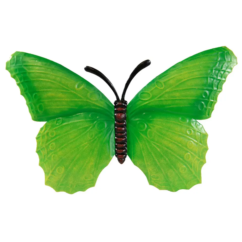 Anna's Collection Tuindecoratie - vlinder - groen - metaal - 40 cm