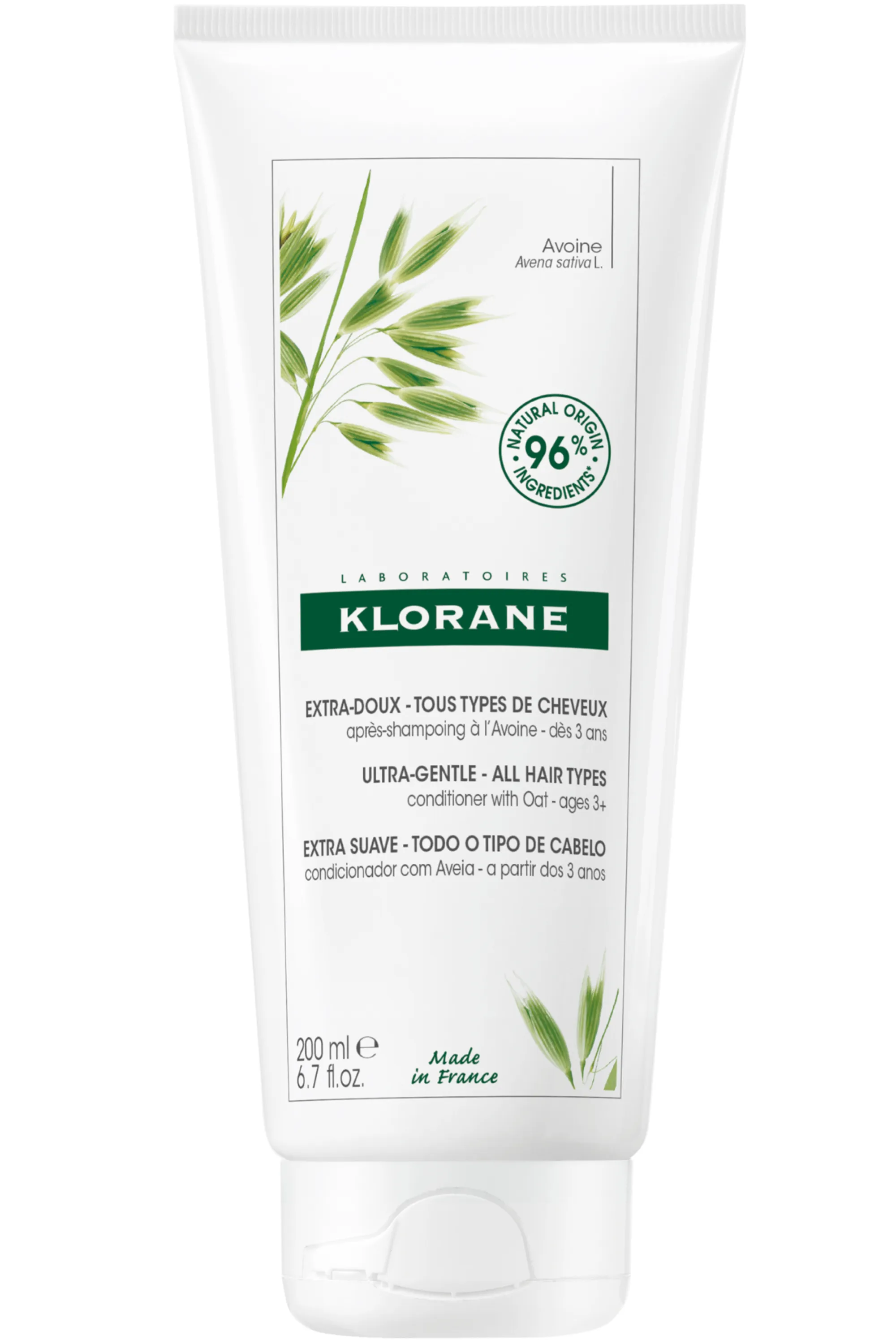 Klorane Après-shampoing extra-doux à l’Avoine pour tous types de cheveux-200 ml