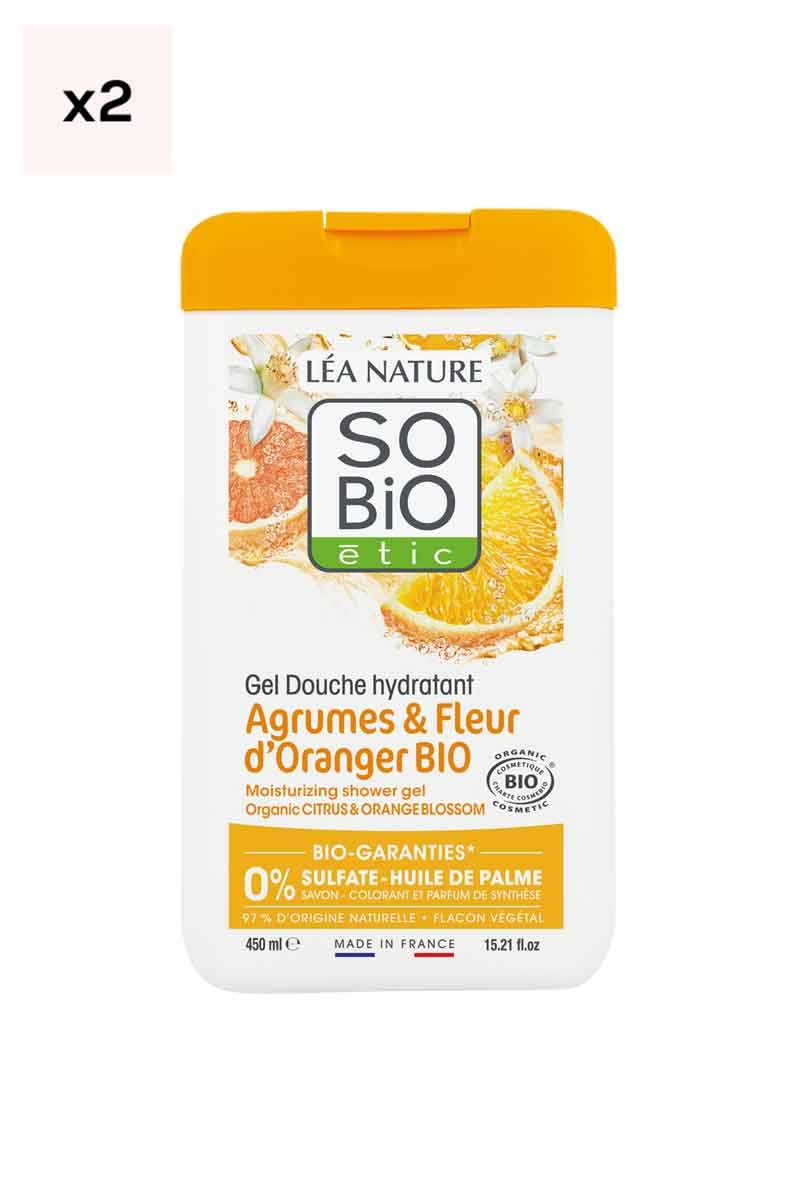 Gels douche bio hydratants - Agrumes & fleur d'oranger - 2 x 450 ml