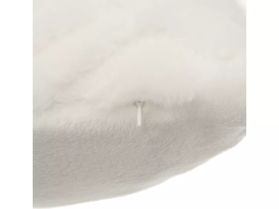 Coussin en Flanelle et Fourrure Blanche 45 x 45 cm