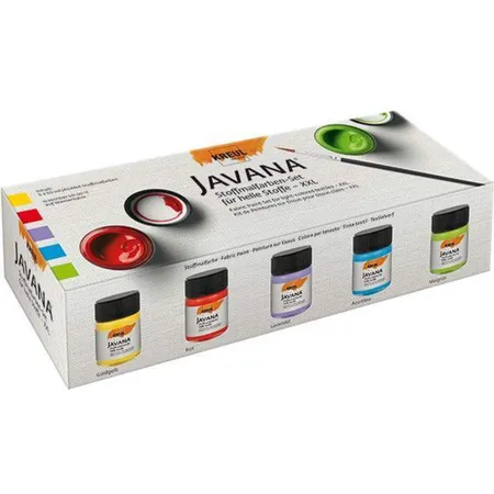KREUL Javana Stoffmalfarben für helle Stoffe Set XXL 5 x 50 ml