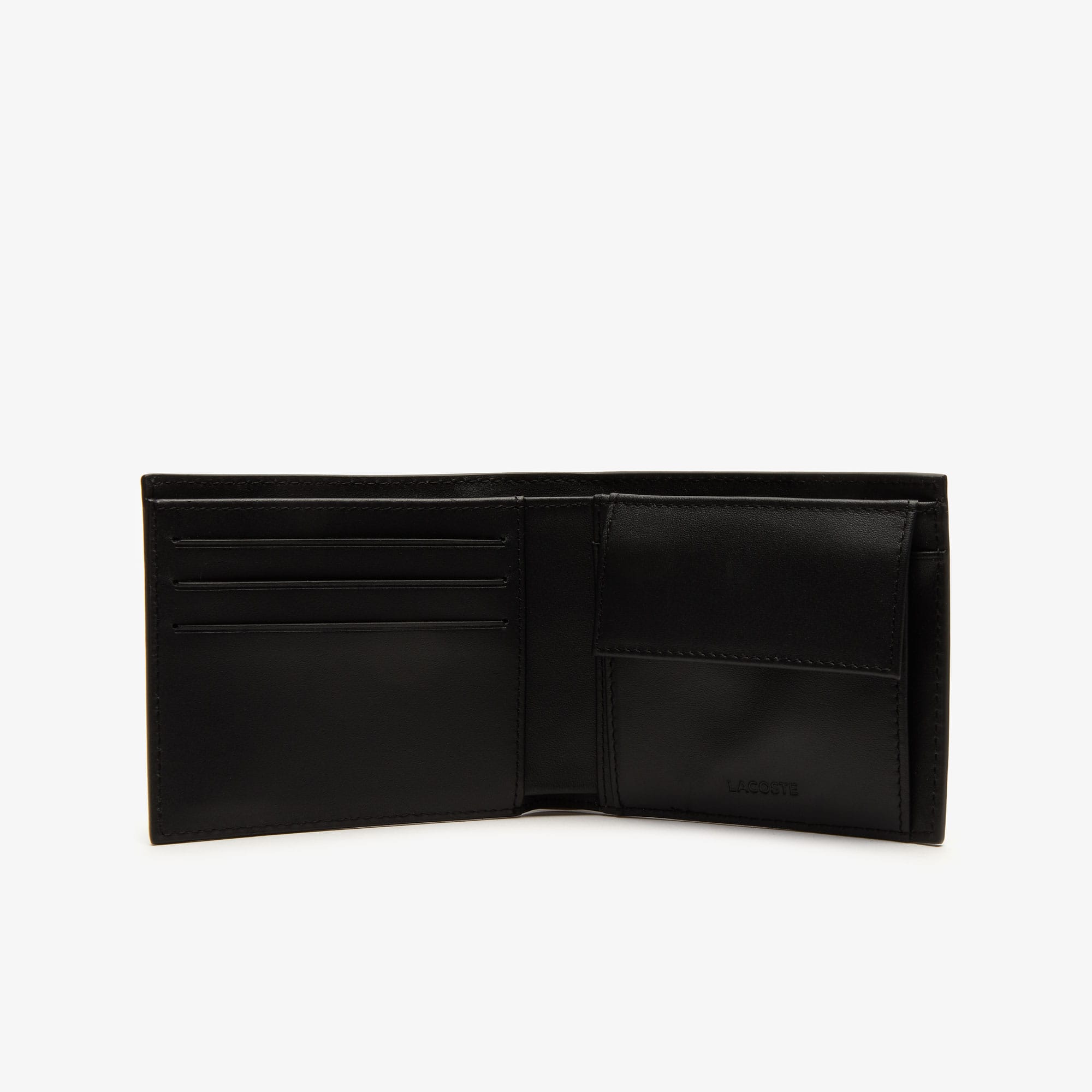 Coffret portefeuille et porte-cartes Fitzgerald en cuir uni Portefeuilles - Noir - Lacoste - Homme