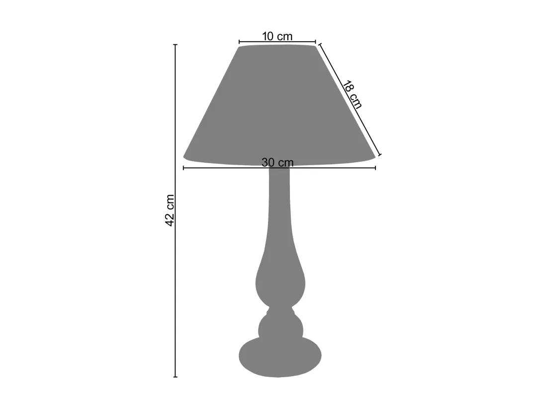 Lampe de chevet colonne bois ivoire 42 cm.
