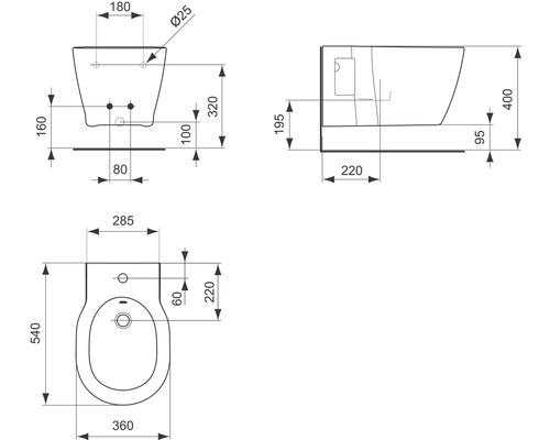 Ideale STANDARD Wandbidet Connect Wit E712601