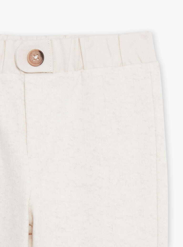 Pantalon beige chiné clair en interlock