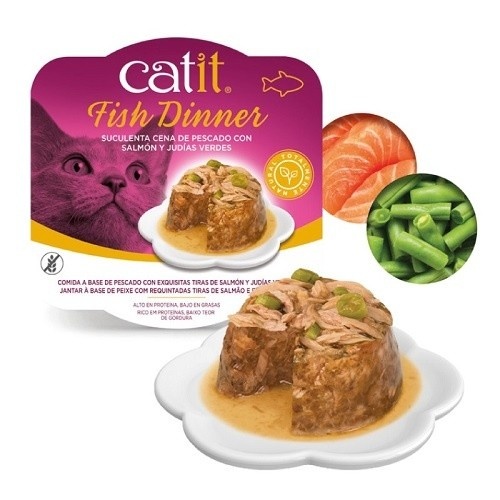 Jantar Catit sabor Salmão e Feijão