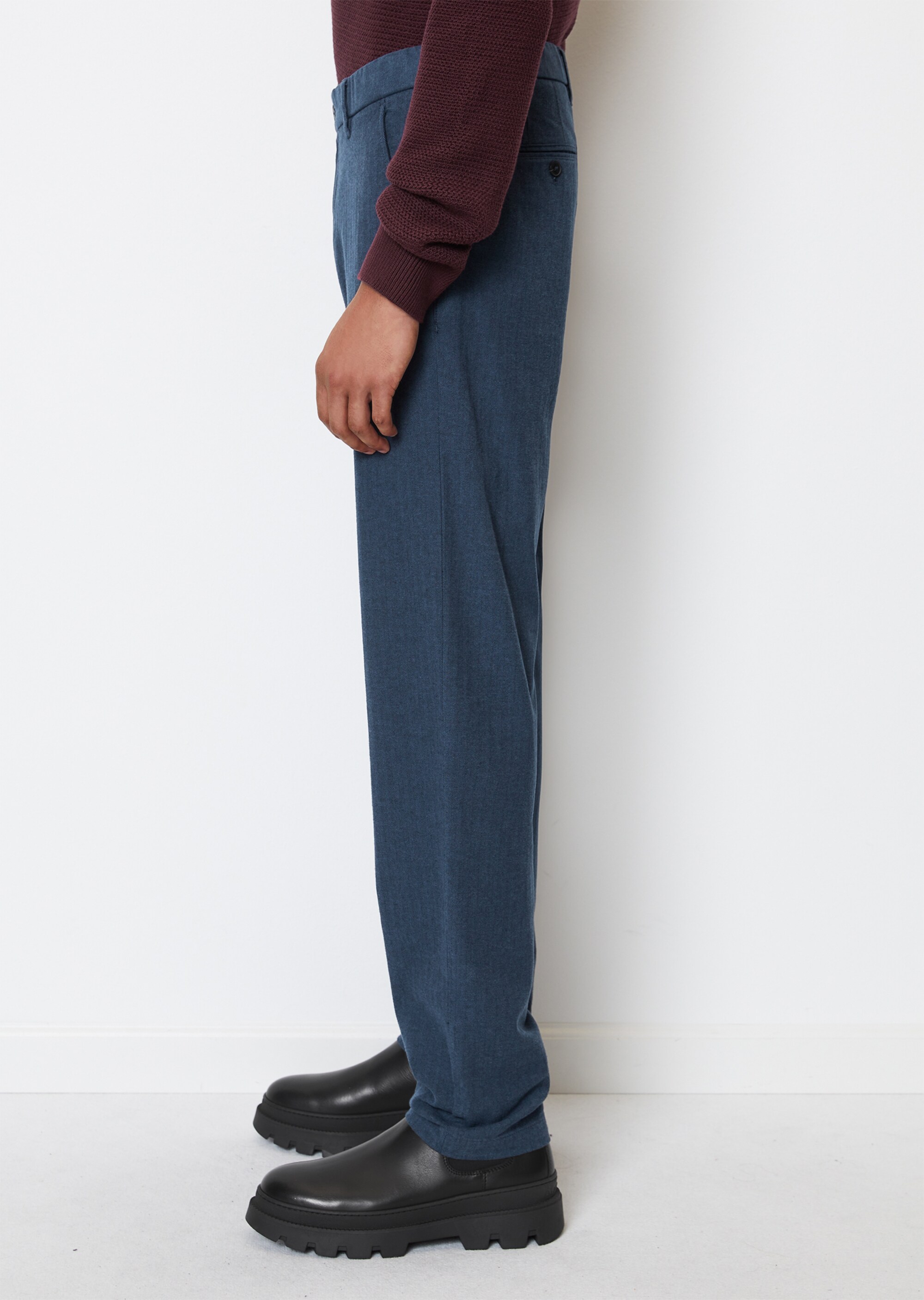 Hose Modell OSBY jogger tapered aus Bio-Baumwoll-Mix in Woll-Optik
